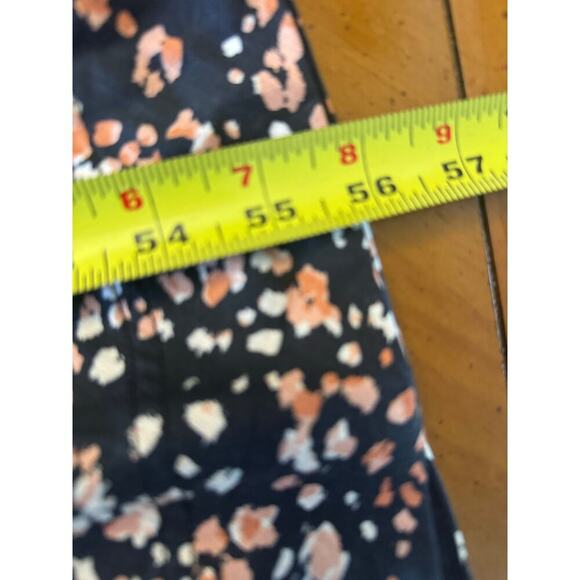 Acler NWOT Warner Belted Dress Puff Sleeves Linen A Line Maxi Black Brown Size 6 - Picture 15 of 15